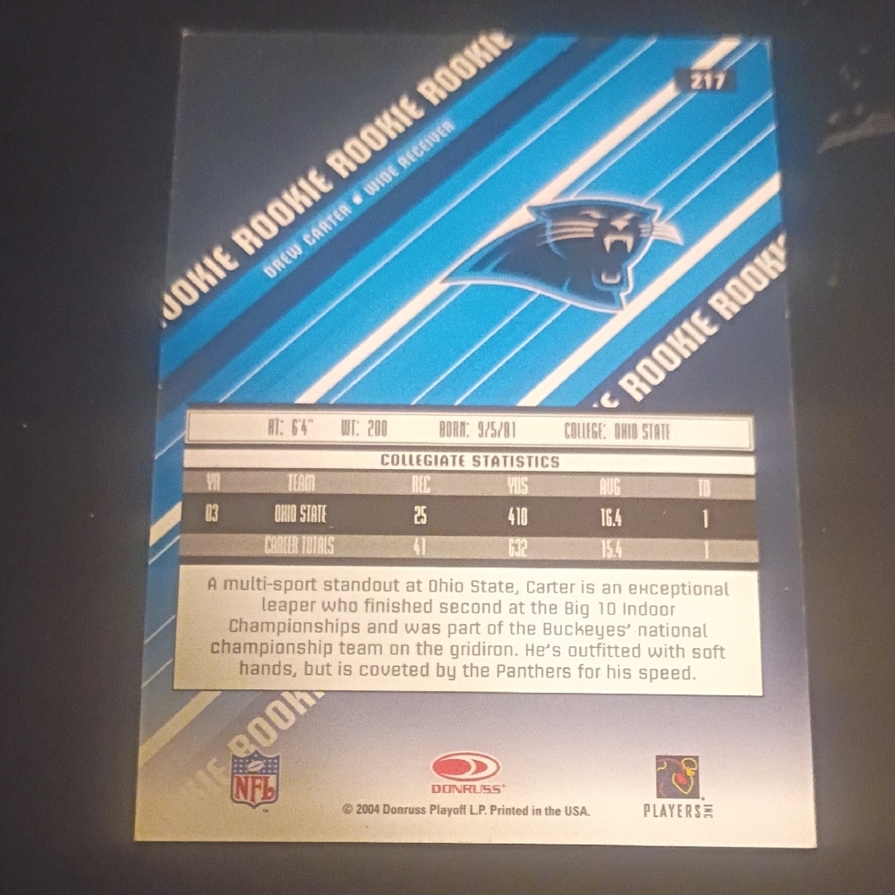 Drew Carter Rookie Card - Picture 9 of 11